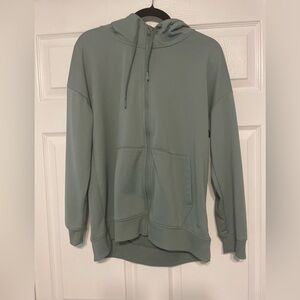 Sage Green Zip-Up Hoodie